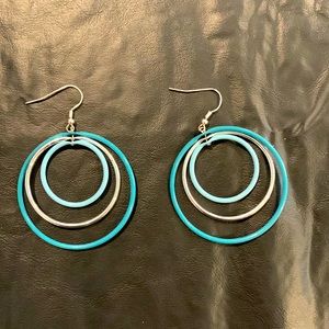 Costume blue hoop earrings